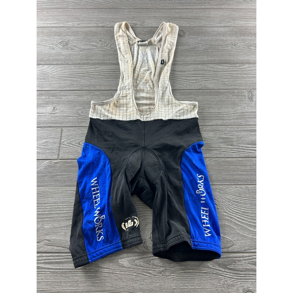 Louis Garneau Mens Cycling Bib Shorts Triathlon Singlet Black White Blue Stretch